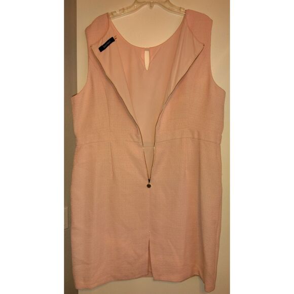 Ellen Tracy Dress 22W Light Pink Embroidered Beaded Zip Up Office Wedding Tea - Picture 4 of 11